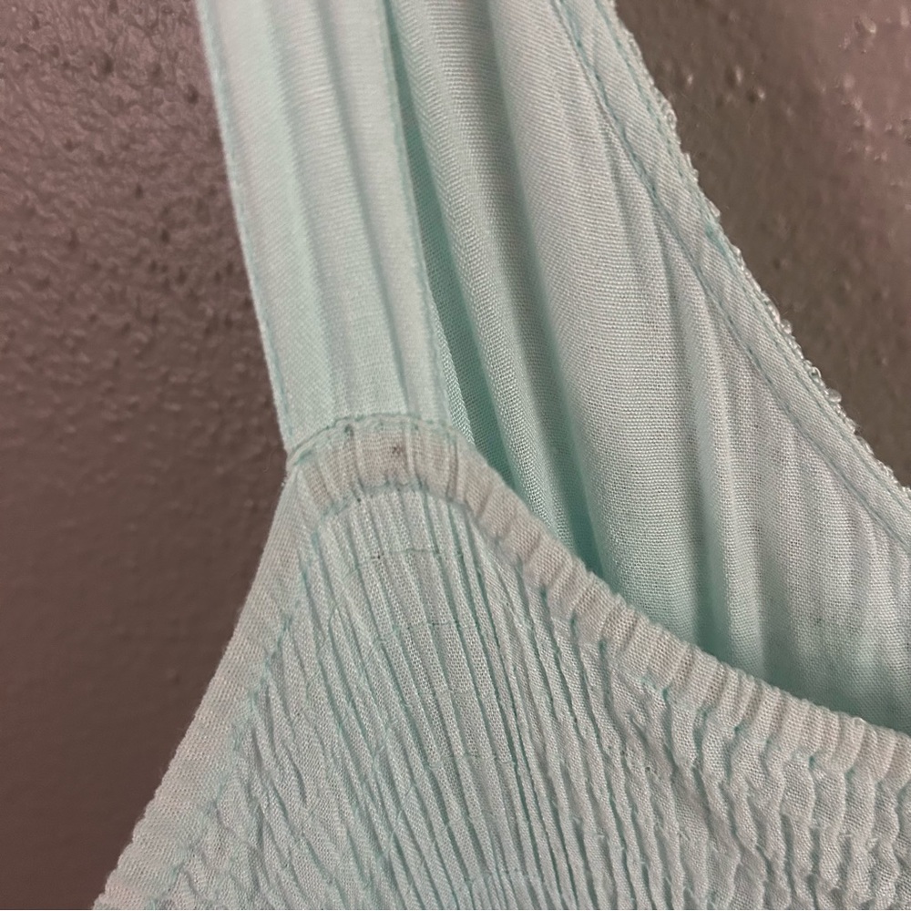 L’Pogee Embroidered Crochet Maxi Dress Handkerchief Hem Flowy Boho One Sz Sample - Picture 10 of 11